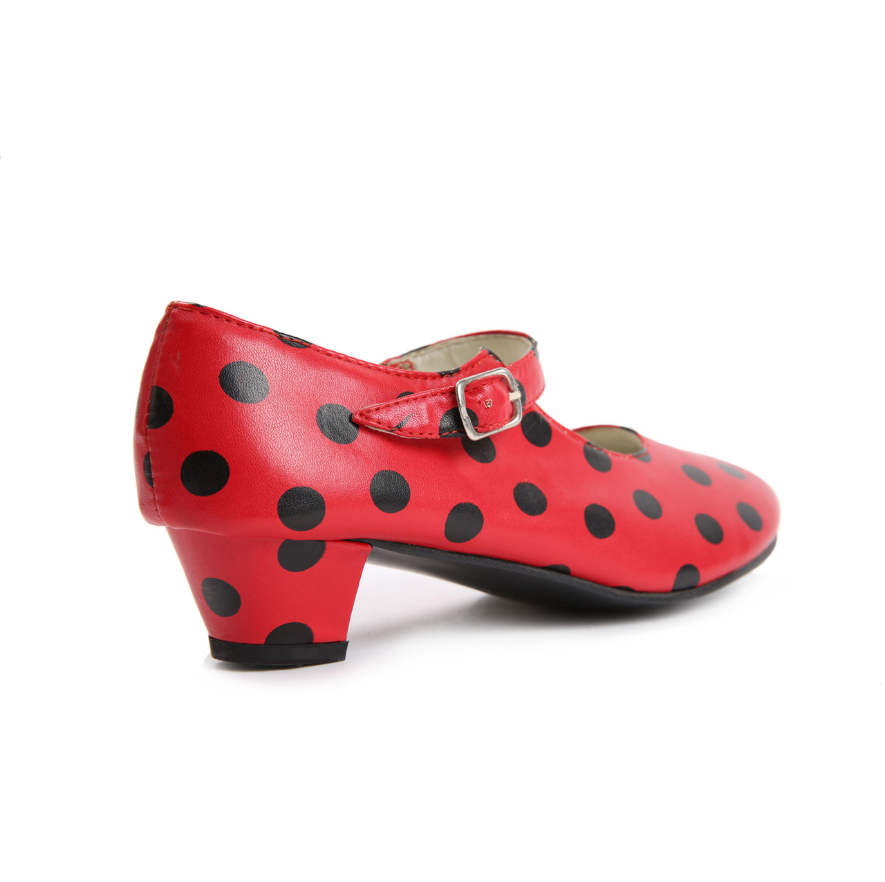 Red-White Polka Dots Kids Flamenco Shoes