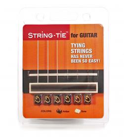 Guitar string tie brown amber color