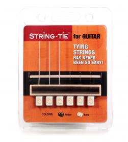 Guitar string tie pearl bone white