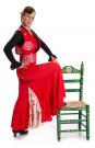 Flamenco Dance Skirt Azabache VII Red/R5-C101