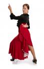 Flamenco Dance Skirt Azabache VII Red-Pink