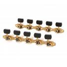 Guitar tuning machines 10 strings, solid brass, black buttons