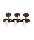 Guitar tuning machines hauser style, black nickel, snakewood buttons