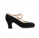 Flamenco dance Shoe Candor Suède Black/Beige Leather