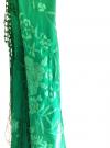 Green silk shawl green with handmade embroideries