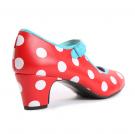Spanish dance shoe for children white dots